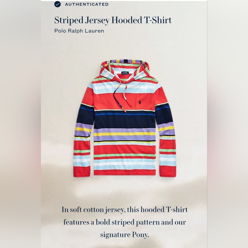 Polo Ralph Lauren Men's Multicolor Striped Hooded T-Shirt - Picture 2 of 8